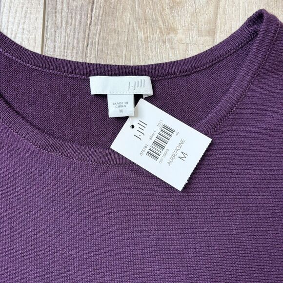 J. Jill Womens Wool Blend Knit Grace Tunic Sweater Size M Purple Side Slits NEW - Picture 7 of 12